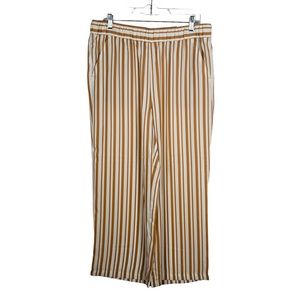 LOFT outlet high rise wide leg striped pants comfort casual modest dress size L
